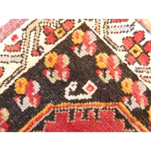 1950s Vintage Afghan Rug Mat - 1'6" X 1'7" For Sale - Image 5 of 8
