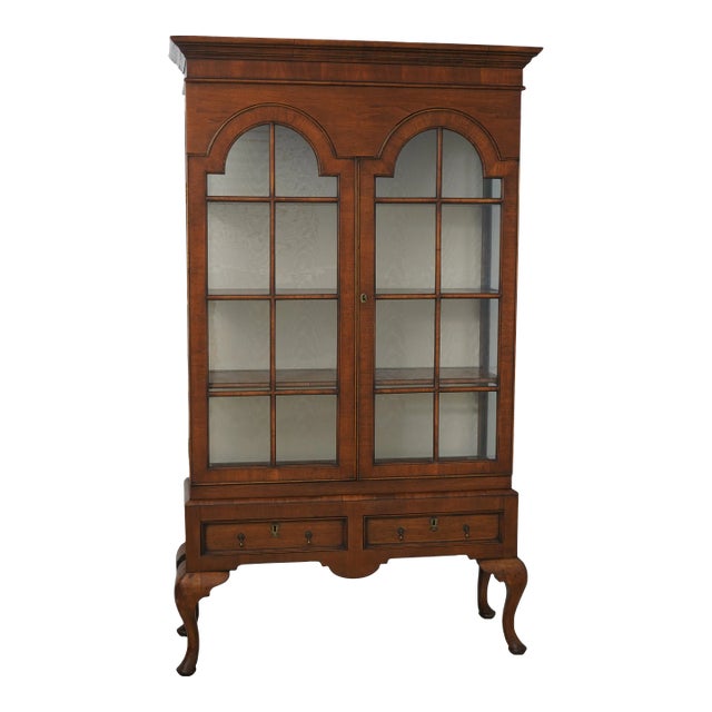 English George III Custom Quality Walnut 3 Piece China Cabinet For Sale