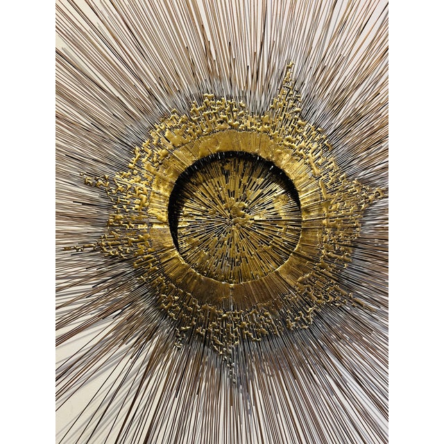 Brutalist 1960s Monumental Sunburst Wall Sculpture Attributed to William & Bruce Friedle New York MCM For Sale In Los Angeles - Image 6 of 9