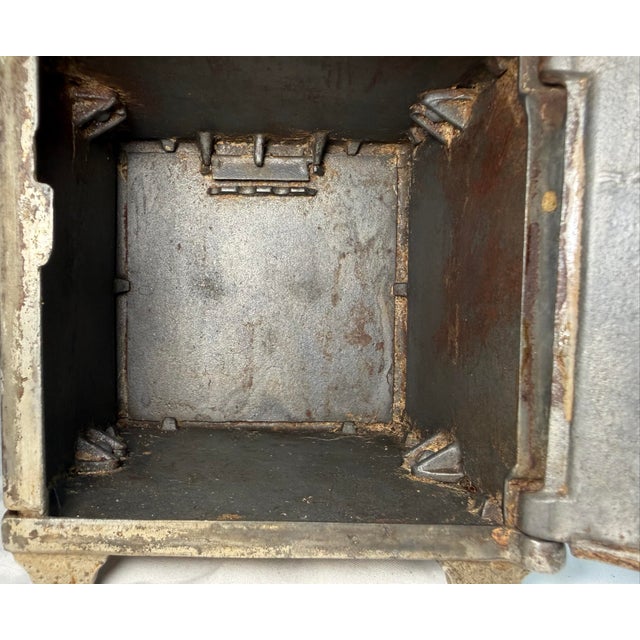 Large Rare Antique 19th Century Ornate Cast Iron Safe Deposit Coin Still Bank For Sale - Image 14 of 14