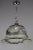 Mid-Century Modern Italian Bell-Shaped Iced Murano Glass and Chrome Pendant Lamp For Sale - Image 3 of 17