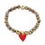 Early 21st Century Red Heart Gold Hematite Stone Love Beaded Bracelet For Sale - Image 5 of 8