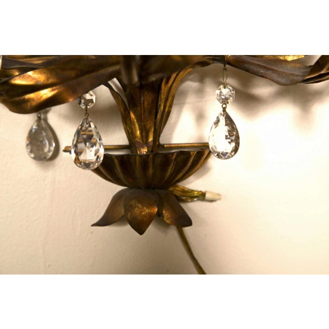 French Gilt-Brass 3-Light Wall Sconces - A Pair For Sale - Image 5 of 7