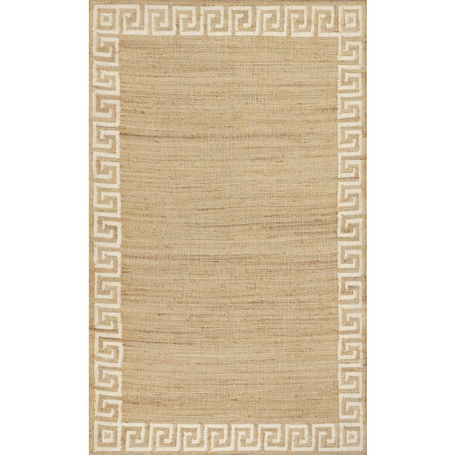 Erin Gates by Momeni Orchard Ivory Greek Key Hand Woven Rug 4'X6' For Sale