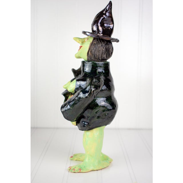 Signed Postmodern Feminist Sculptural Pottery - Witch Teapot For Sale - Image 4 of 15