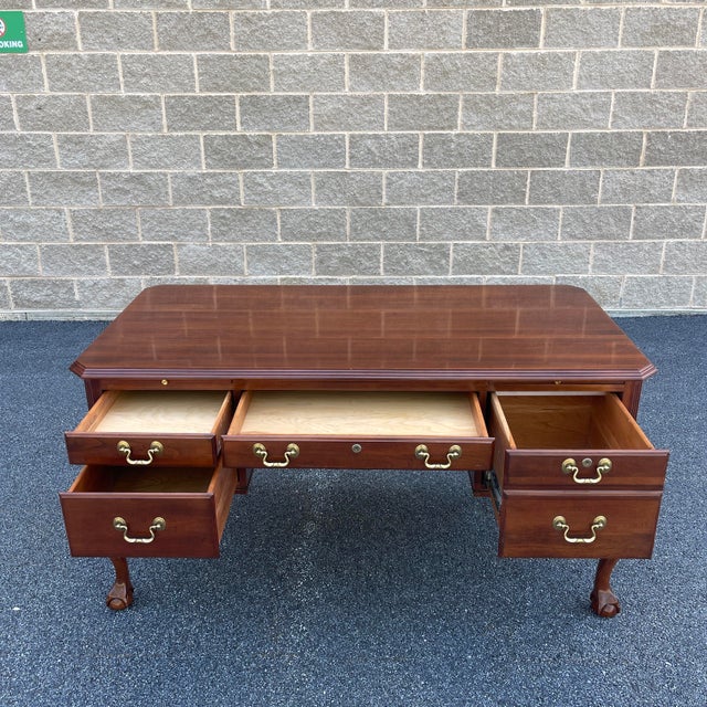 Ethan Allen Court Traditional Cherry Chippendale Desk Chairish