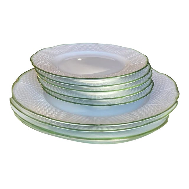 Set of 10 Villandry Basketweave Dinner and Salad Plates by Raynaud, 1990s For Sale