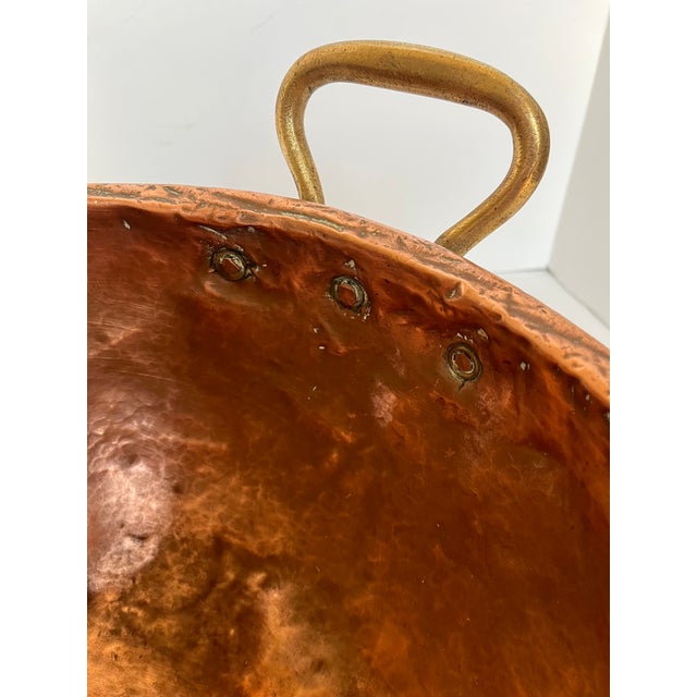 Antique Late 1800s French Handcrafted Copper Mixing Bowl For Sale - Image 9 of 10