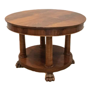 Mid 20th Century American Empire Center Hall Table With Lion Paw Feet