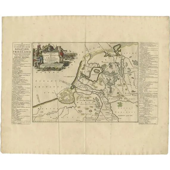 Antique Map of Batavia and Friesland by Halma, 1718 For Sale