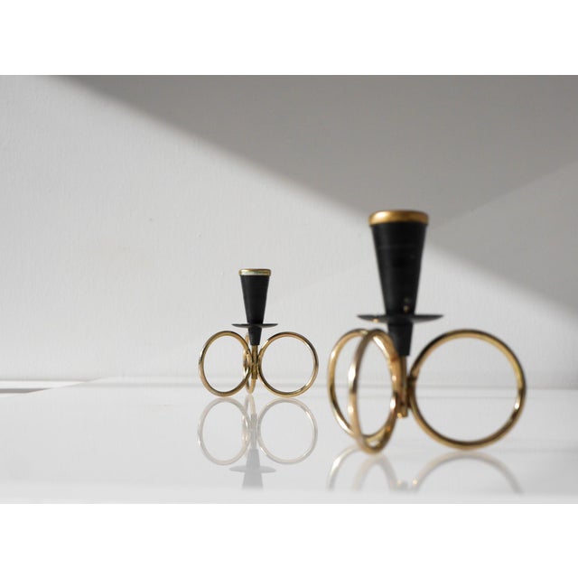 Mid-Century Modern Metal Candlestick Holders by Gunnar Ander for Ystad Metal, Sweden, Set of 2 For Sale - Image 15 of 15