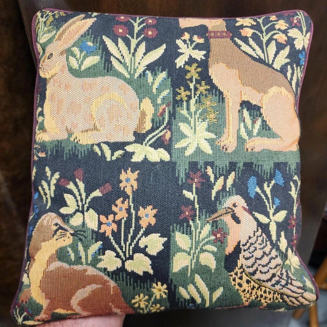 Vintage Robert Allen Chippendale Wingback Armchair French Country Farmhouse Animals For Sale - Image 11 of 11