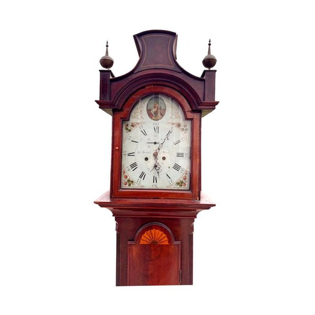 Wood Antique Longcase Clock by Joseph Denton For Sale - Image 7 of 10