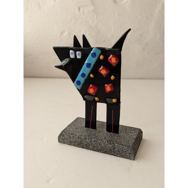 Cubism Mid 20th Century Memphis Style Fused Glass Cubist Dog For Sale - Image 3 of 12