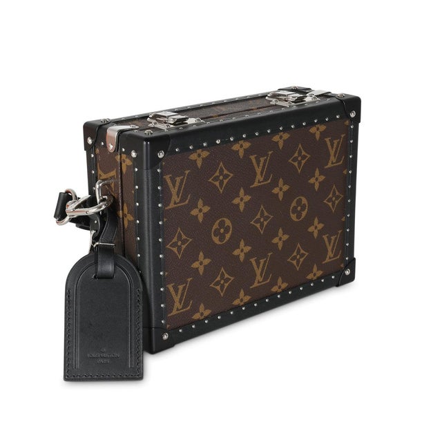 Contemporary Monogram Macassar Canvas Clutch Box For Sale - Image 3 of 9