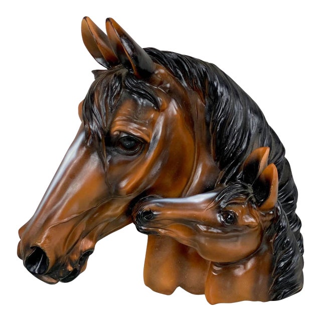 Vintage Western Ranch Horse & Colt Wall Hanging Sculpture For Sale