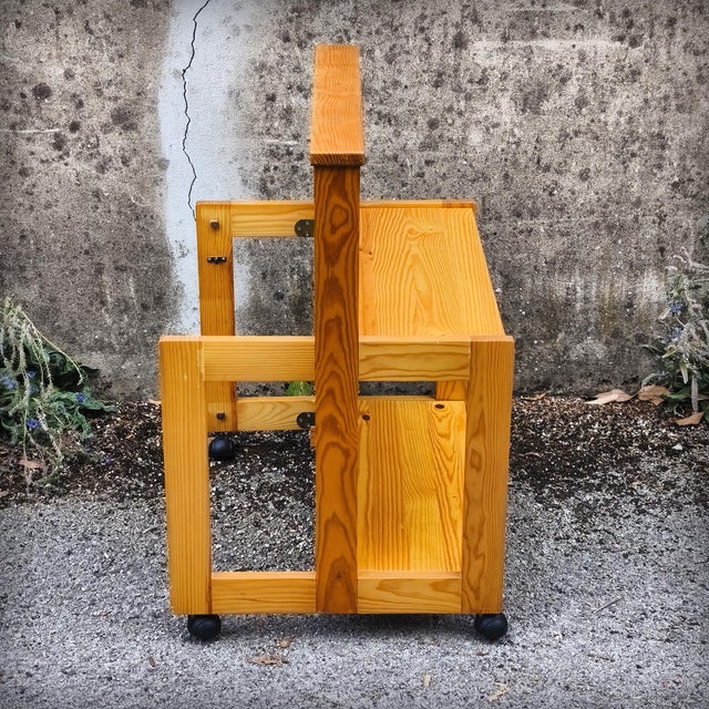 Folding Serving Table in Scandinavian Pine, 1970s For Sale - Image 10 of 18