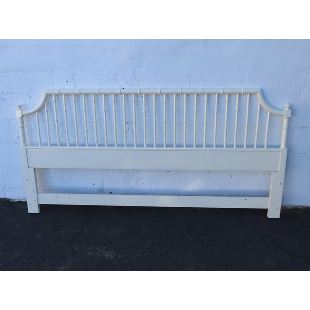This beautiful king size Headboard is made out of wood. It was made by Thomasville and it is marked. This classic...
