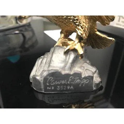 20th Century Gilt Bronze and Pewter American Eagle signed by artist Carver E. Tripp no. 3529a.