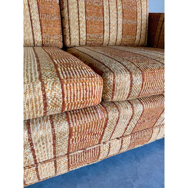 Mid Century Modern Founders Furniture Nubby Striped Sofa For Sale - Image 10 of 11
