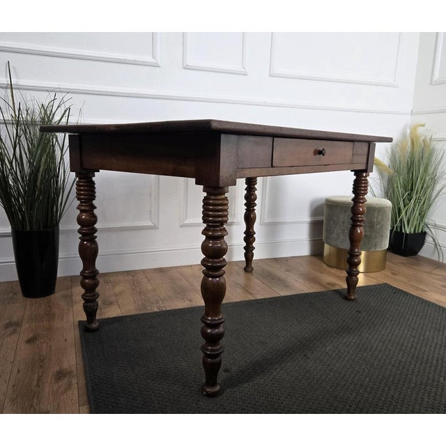 Antique Italian Walnut Desk, 1890s For Sale - Image 4 of 9