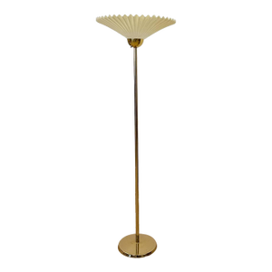 Vintage Brass Torchiere Floor Lamp Mid-Century Modern Hollywood Regency Style