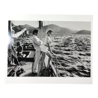 "Winnie on Deck, Cannes 1975" Vintage Silver Gelatin Print by Helmut Newton For Sale