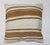Late 20th Century Large Square Turkish Kilim White Brown Pillow For Sale - Image 5 of 6