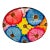 Vintage Colorful Hand-Painted Hibiscus Wood Tray For Sale