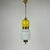 Metal Mid-Century Yellow and White Glass and Brass Pendant Lamp, Italy, 1960s For Sale - Image 7 of 8