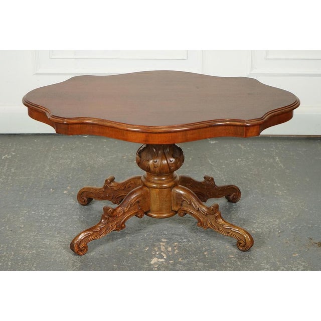 Baroque Vintage Italian Walnut Baroque Coffee Table For Sale - Image 3 of 16