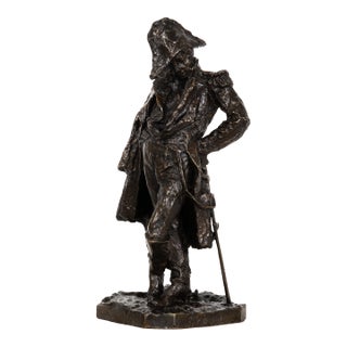 Italian Antique Bronze Sculpture of Marshall Ney by Giuseppe Grandi For Sale