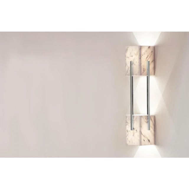 Not Yet Made - Made To Order Looshaus Carrara Marble and Brass Wall Lamp by Insidherland For Sale - Image 5 of 6