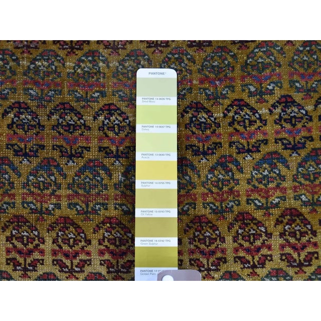 1900 Antique Persian Bidjar Yellow Boteh Wide Gallery Runner Rug For Sale - Image 10 of 13