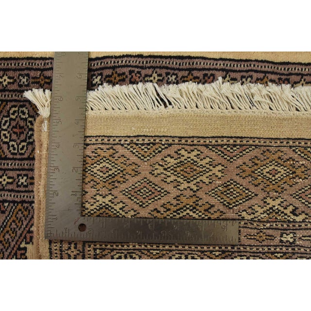 Bokhara Jaldar Rug 2’6” X 3’9” Beige Wool Tribal Hand-Knotted Oriental Carpet For Sale - Image 9 of 9