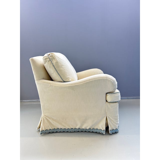 Cream Velvet Armchair by Dessin Fournir, 2010s For Sale - Image 4 of 14