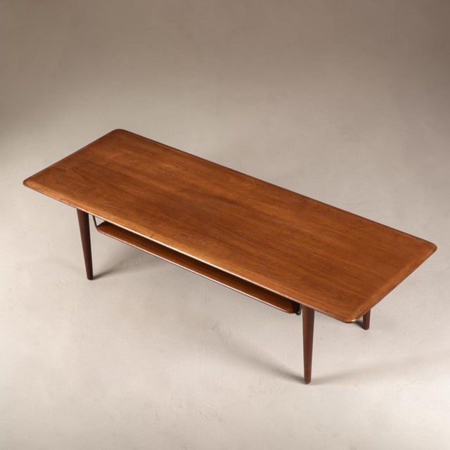 Peter Hvidt and Orla Mølgaard Nielsen for France and Son Danish Teak and Cane Coffee Table For Sale - Image 11 of 13