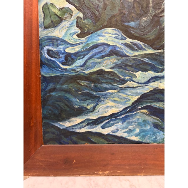 Modern Large 1930s Modernist Expressionist Seascape Oil Painting by Vadim Chernoff – Pafa Exhibited 1939 For Sale - Image 3 of 10
