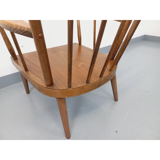 Wood Vintage Baumann Wooden Armchair, 1960s For Sale - Image 7 of 14