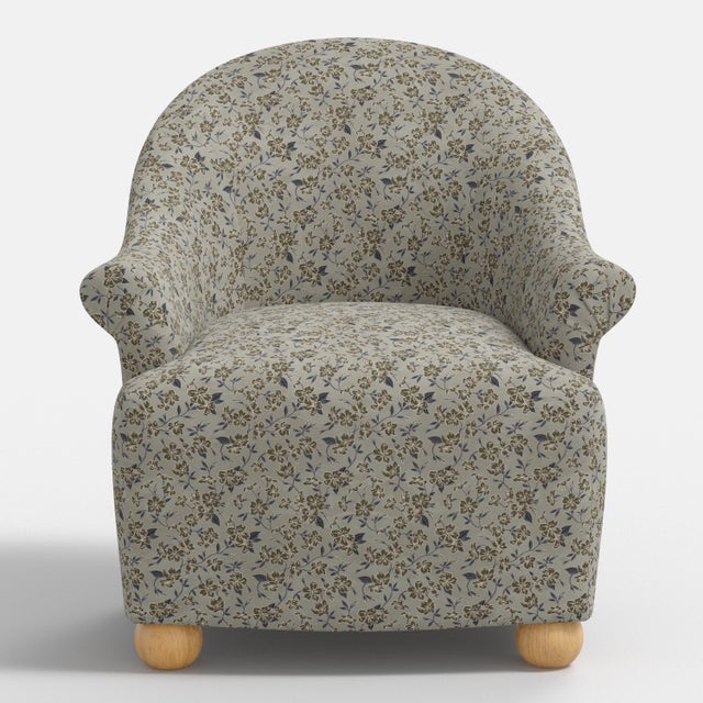 Spritely Home Stoffer Home x Cloth & Company Marie Bun Foot Chair in Dogwood Floral Flint For Sale - Image 4 of 9