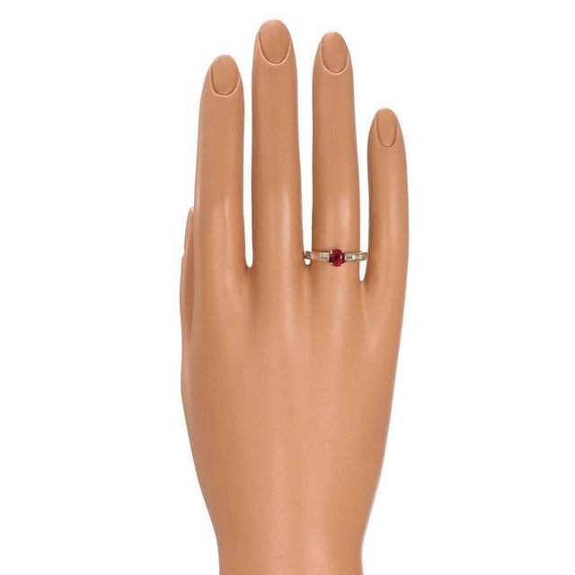 Diamond & Ruby Solitaire Ring 18k Yellow Gold 1.52ct For Sale - Image 4 of 4