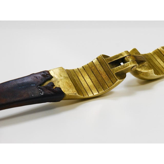 Carl Aubock Vienna Signed Vintage Brass & Leather Nutcracker, Austria, 1950s attributed to Carl Auböck For Sale - Image 18 of 18