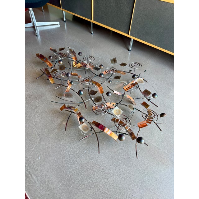 Vintage Signed Curtis Jeré Mixed Metal Abstract Wall Sculpture Artisan House Large For Sale - Image 11 of 18