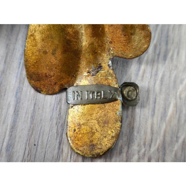 Metal 1950s Gold Metal Tole Sunburst Shade for Ceiling Light Fixture, Made in Italy For Sale - Image 7 of 18