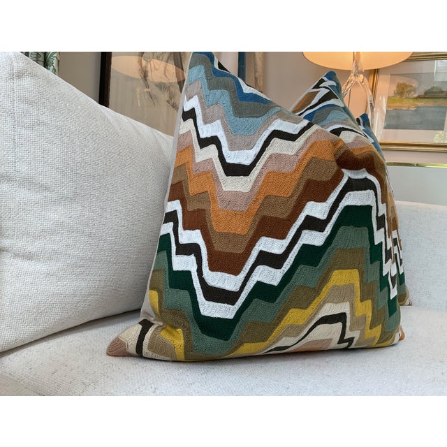 Mediterranean Pierre Frey “Fanfare” in Tentation Down-Filled Lumbar Pillow 12" x 20" - Single For Sale - Image 3 of 6