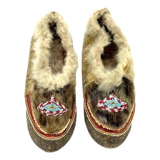 Pair of 20th Century Navajo Beaded Moccasins For Sale