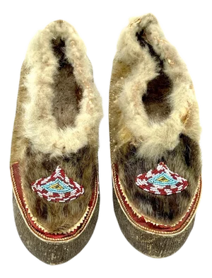 Pair of 20th Century Navajo Beaded Moccasins