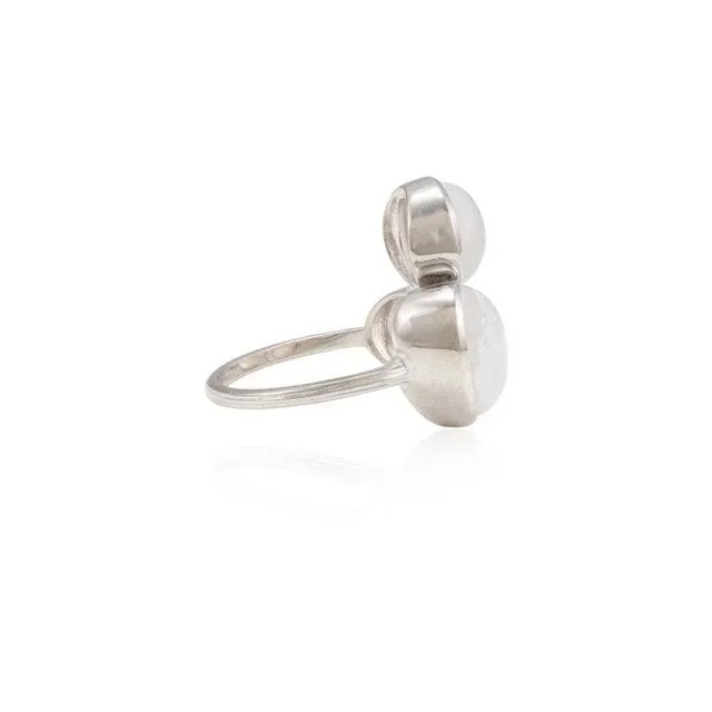 Not Yet Made - Made To Order Boho 9.86ct Rainbow Moonstone Cocktail Ring Size 7 in 18k White Gold For Sale - Image 5 of 13