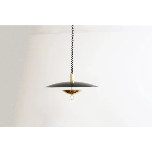 Mid-Century Modern Vintage Pendant Light in Black Brass from Hillebrand Lighting, 1980s For Sale - Image 3 of 11