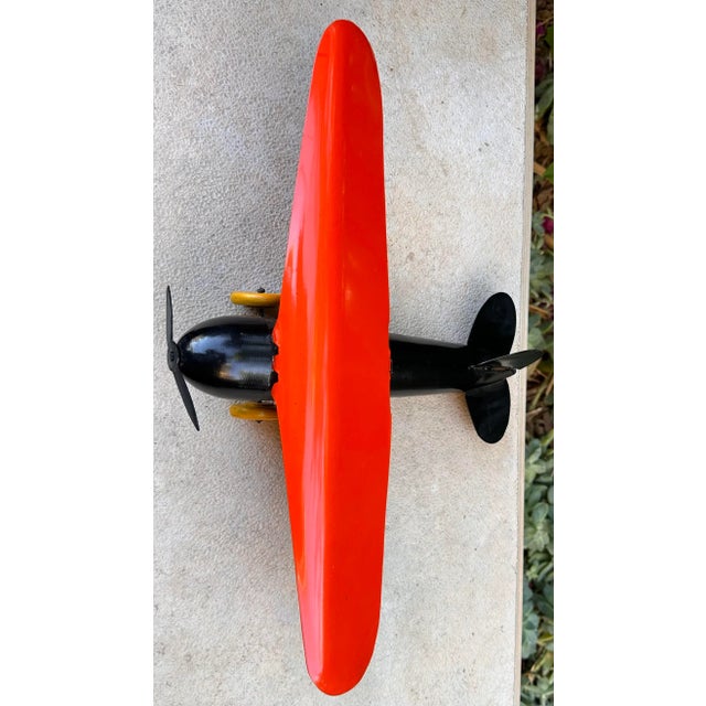 Antique Wyandotte Toy Plane Detroit Lockheed Vega Pressed Steel Airplane For Sale - Image 11 of 12